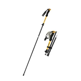 Aluminum alloy trekking pole five-section walking folding cane professional outdoor climbing equipment ultra-light and convenient crutches 240413