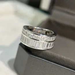 Jóias de grife S925 Sterling Silver Ring Mei Família dupla linha Diamo