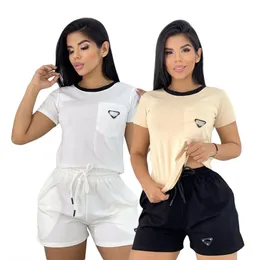 2024 Sommer zweiteilige Hosen Frauen lässig Druckt-Shirt und Shorts Set 2PCS Outfits kostenloses Schiff