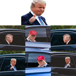 Trump 2024 Bilklistermärke Banner Flags Party Supplies U.S. Presidentval PVC Cars Window Stickers 25*32cm