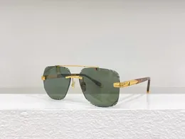 Óculos de sol de luxo espelho Ler moldura de moda para óculos designers de sol, mulheres de metal espelhar pernas verdes lentes verdes Óculos de sol retrô pequeno quadro redondo sexy little