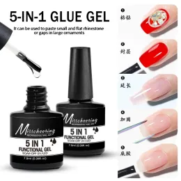 Nail Glue 5 In 1 Multifunctional Top Coat Uv Gel Base Coat Gel For Extension Professional Press-on Nails Gel Nail Accessories