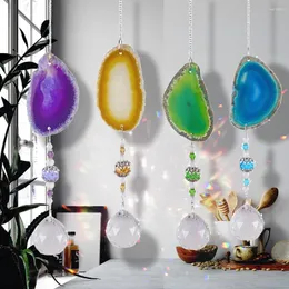 Decorative Figurines Crystal Amber Wind Chime Star Moon Light Catcher Pendant Ball Colorful Beads Hanging Drop Garden Window Wedding