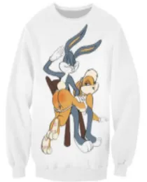 FashionNewest Fashion Womenmen Bugs Bunny Looney Tunes 3D Tryckt Casual Sweatshirts Hoody Tops S5XL B48993668