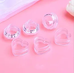 Storage Bottles 50Pcs/lot Empty Clear Plastic Heart Diamond Shape Cream Pot Jar Boxes Cosmetic Case Transparent Makeup Container