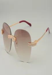 2019 New Luxury Fashion White Double Row Large Diamond Sunglasses Personality Ultra Light Metal Temple Sungrasses 352412C2845600