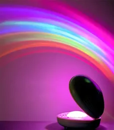 Kabuk gökkuşağı projeksiyon lambası LED gece ışık masası lambası oda dekorasyonu ayarlanabilir ortam ışığı uyku ışığı yatak odası için 5544919