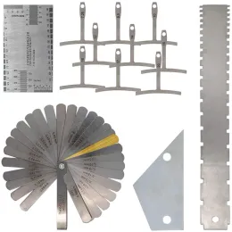 ギターギターのルーチャー測定ツールセットギターネックノッチストレートエッジフレットロッカーストリングハイトゲージアンダーストリングラジアスゲージ
