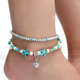 Anklets Boho Starfish Fashion Fashion Women Beads Beads Beads Onglets Birls Summer Summer Legle Stain Jewelry Jewelry Jewelry