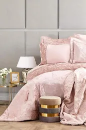 Zestawy pościeli Karaca Home Valeria Royal Rose Gold 10 -częściowy zestaw posagowy