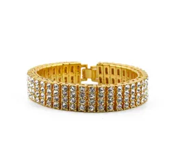 Черные золотые серебряные финиши 4 Row Diamond Tennis Bracelet 8 -дюймовый ванна -кафедра заморожены хип -хоп браслеты Cool Jewelry5821600