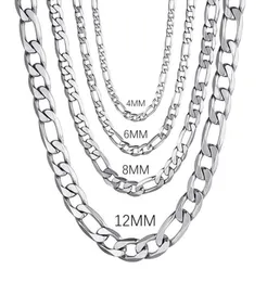 チェーンメン39S925スターリングシルバー4mm6mm8mm12mm curbキューバチェーンネックレス1630インチファッションジュエリーハイエンド2703533