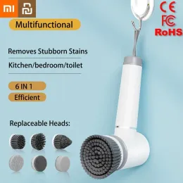 Trimmers Xiaomi Elektrische Reinigung Pinsel Multifunktional Schnurloses Spin -Scrubber mit Ersatzköpfen wiederaufladbare Küchenreinigungsbürste