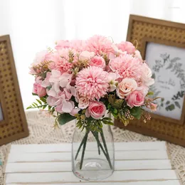 Fiori decorativi artificiali per vaso rosa matrimonio decorazione per la casa fai da te regalo di San Valentino regalo finto seta faux finto tavolo da festa