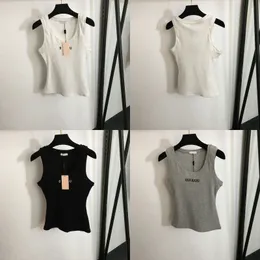 Stickade kvinnor Vest Tank Tops Luxury Designer Summer Slim Knits Tanks Letters Sexy Singlets Camis Top