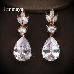 Stud Earrings Emmaya Dazzling Waterdrop Shape Zirconia Design Earring Women Bridal Wedding Party Fashion Statement Distincitive Jewelry