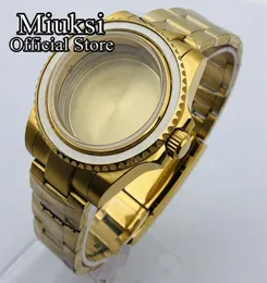 40mm gold case sapphire glass oyster bracelet fit NH35 NH36 ETA 2836 Mingzhu DG2813 3804 Miyota 8215 8205 821A movement6671265
