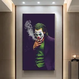 The Joker Smoking Poster Classic Movie Poster Comics Wall Art Canvas tryck Joaquin Portrait Målar Väggbilder för vardagsrumsheminredning