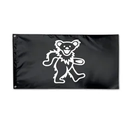 Bandeira do urso morto grato 3 x 5 pés decorativo 100d poliéster interno bandeira de decoração de suspensão externa com ilhós de bronze 1403907