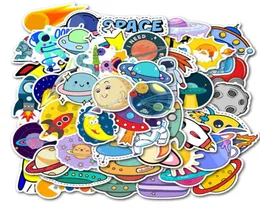 50pcsset karikatür sevimli ufo sticker paketi kırtasiye gitar çıkartması küçük taze elle boya göksel gezegen bavul çıkartmaları1004364