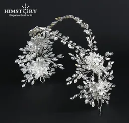 Clip per capelli Barrettes Himstory fatti a mano Crystal Rhinestones Tiaras and Crowns Wedding Head Basw Trapice Bridal Piece Bridal Prom Pagean2888022