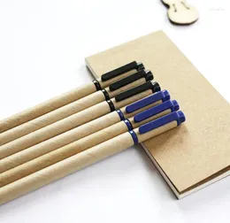 36pcs Simple Environmental Protection Business Kraft Paper Tube Gel Pen Creative Advertising Fountain