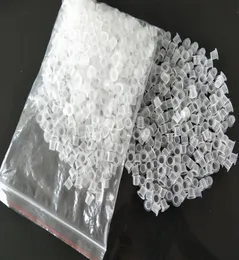 ホワイト500pcs 8mmスモールサイズプロフェッショナルタトゥーインクカップキャッププラスチック透明な顔料カップキャップタトゥーマシンアクセサリー