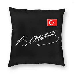 Poduszka ataturk z flagą z indyka kwadratowy obudowa dekoracyjna turecka podpis niestandardowy wystrój domu