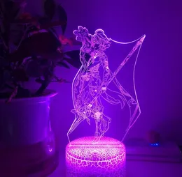 Luci notturne Genshin Impatto 3D LAMPAGGIO LED CAMERA BADE MANGA ANIME Figura Acrilico Ritratto decorativo Lampara de Noche Dormitorio Lucenig9313031