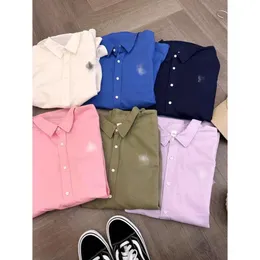 Ralp Laurens Polo Designer Men Mulheres Camisa RL Top Qualidade Camisas Casuais Cardigan Camisa do início do outono Item pessoal A camisa de proteção de logotipo de cavalo pequeno camisa de proteção antiga