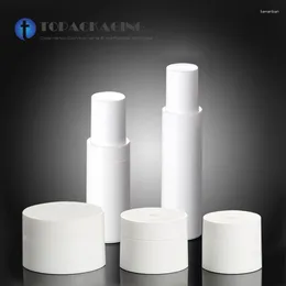 Storage Bottles 10/15/30/50G 30/50ML White Plastic Bottle Cream Jar Empty Cosmetic Container With Airless Lotion Pump Essential Oil