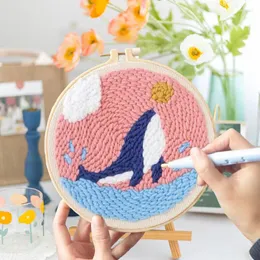 Mattor stämplande broderi hand diy materialväska ingen konsol handgjord gåva