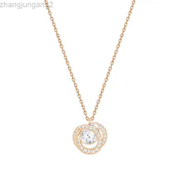 디자이너 Swarovskis Jewelry Shi Jia 1 1 원본 템플릿 코치 하트 목걸이 여성 삼키기 요소 Crystal Water Flowlet Collar 체인 여성 생성