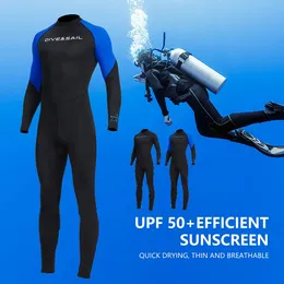 Terno de mergulho molhado de merda de mergulho molhado para adultos Menas de banho UV Nylon M-3xl Full Wetsuit adulto mergulho Snorkeling Ternos corporais 240411