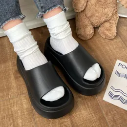 Casual Shoes 2024 Summer Platform Slippers Women EVA Black White Flops Thick Sole Mules Comfort Slides Woman Non-slip