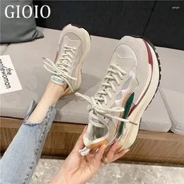 Sapatos casuais Gioio Brand Causal Lady Lady de alta qualidade Breathe Sewing correndo Caminhando Gray Jogging Sneakers Triple Track