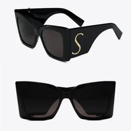 Óculos de sol da moldura retangular do designer feminino com estrutura de fibra de acetato e lentes de poliamida lentes super grandes pernas largas pernas slm119 óculos de sol de luxo feminino