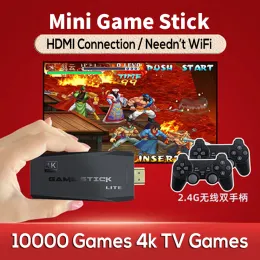 Console wireless Wireless da 2,4 g di gamepads 4k tv hd per videogiochi per la console di gioco portatile retrò PS1/FC/GBA con Stick giochi GamePad 10000