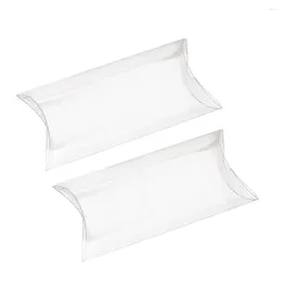 Hediye sargısı 50pcs Clear pvc yastık şekli şeker kutuları şeffaf parti düğün lehine tutucu çikolata tatlı çantaları