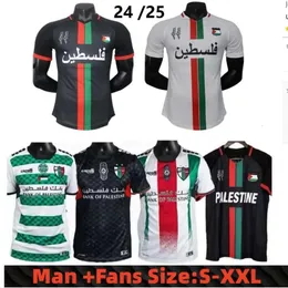 Palästina 23 24 25 Männer Home Hemd Erwachsene Palestino Fußballhemd 2024 2025 Fans Version Palästinensischer Fußballtrikots Krieg Justice Match Sport Uniform