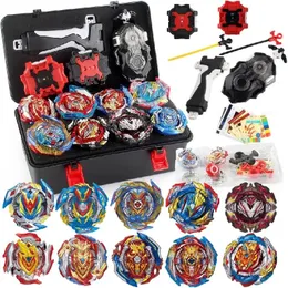 Beyblades Burst Battling Gyros 3 Twoway 발사기 Zest Achilles Valkyrie와 휴대용 상자 블레이드 프로 시리즈 240411