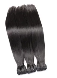 Double Drawn Bone Straight Human Vrigin Hair Weaves 1 Bundles Thick Ends9637530