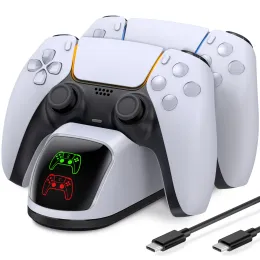 يقف شاحن سريع مزدوج لـ PS5 Wireless Controller Typec Charging Dock Station لـ Sony PlayStation 5 عصا التحكم لملحقات PS5