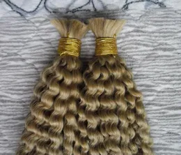 Cabelo humano a granel inteiro 2 pacotes a granel Afro Kinky Curly Hair 200g Sem trama Human Human Bulk for Braiding5691177
