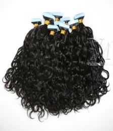 vmae virgin natural Tape in Human Hair Extension 100g Afro Kinky Curly Body Deep Wave Straight 3B 3C 4B 4C3865389