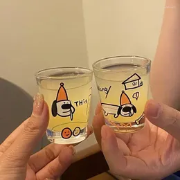 Weingläser japanische minimalistische Welpenglasbecher Eine Nische Art von Schnaps Becher großer Kapazitätsaft -Getränke Geschenkbox