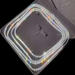 가장 저렴한 가격 힙합 스털링 시어 2mm 3mm 4mm 5mm 6.5mm VVS Moissanites 다이아몬드 목걸이 Moissanite Tennis Chain 2024