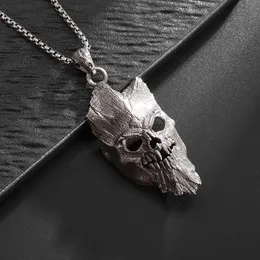 Goth Necklaces, Gothic Jewelry For Men: Devil Fangs Skull Pendant