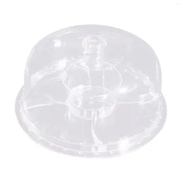 Plates Snack Tray With Dome Lid Multiuse Acrylic Clear High Pedestal Dessert Plate For Cakes Pies Desserts Wedding Centerpieces Table