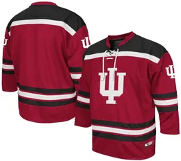 Custom Men039s Colosseum Crimson In Hoosiers Hockey Jerseys Stitched Any Name Any Number Hight Quality Size S3XL8570822